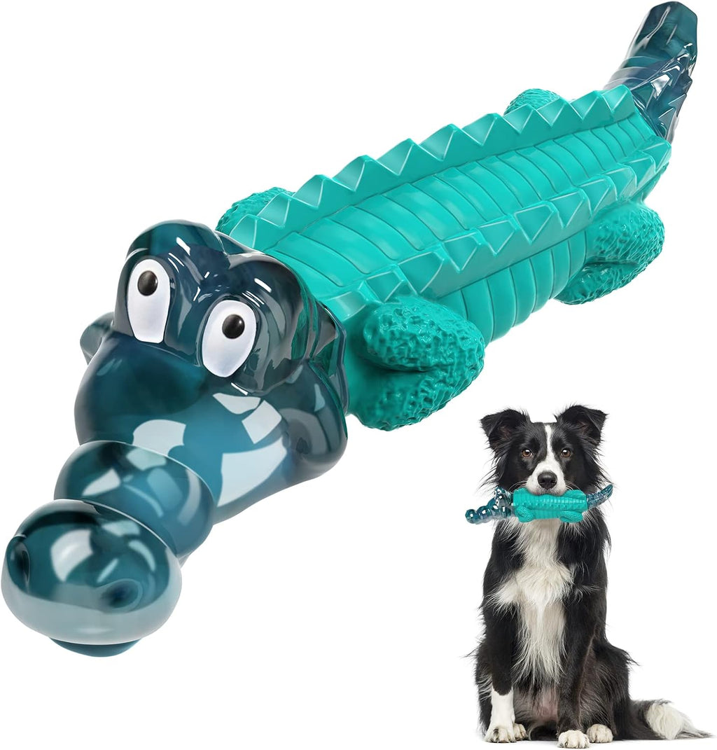 Alligator Dog Chew Toy – Tough Nylon & Rubber Teeth Cleaning Toy for Aggressive Chewers & Large Dogs