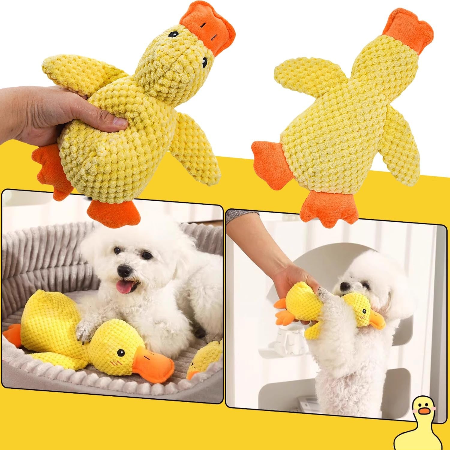 Duck Plush Squeaky Dog Toy – Soft Cotton Chew Toy for Small & Medium Dogs