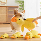 Yellow Duck Family Squeaky Dog Toy Set – Plush Hugging Duck Trio for Puppies & Small Dogs