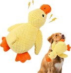 Yellow Duck Plush Squeaky Dog Toy – Calming Anti-Stress Chew Toy for Dogs of All Sizes
