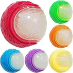 6 Pack Glow-in-the-Dark Squeaky Dog Balls – Indestructible Rubber Chew Toys for Small & Medium Dogs