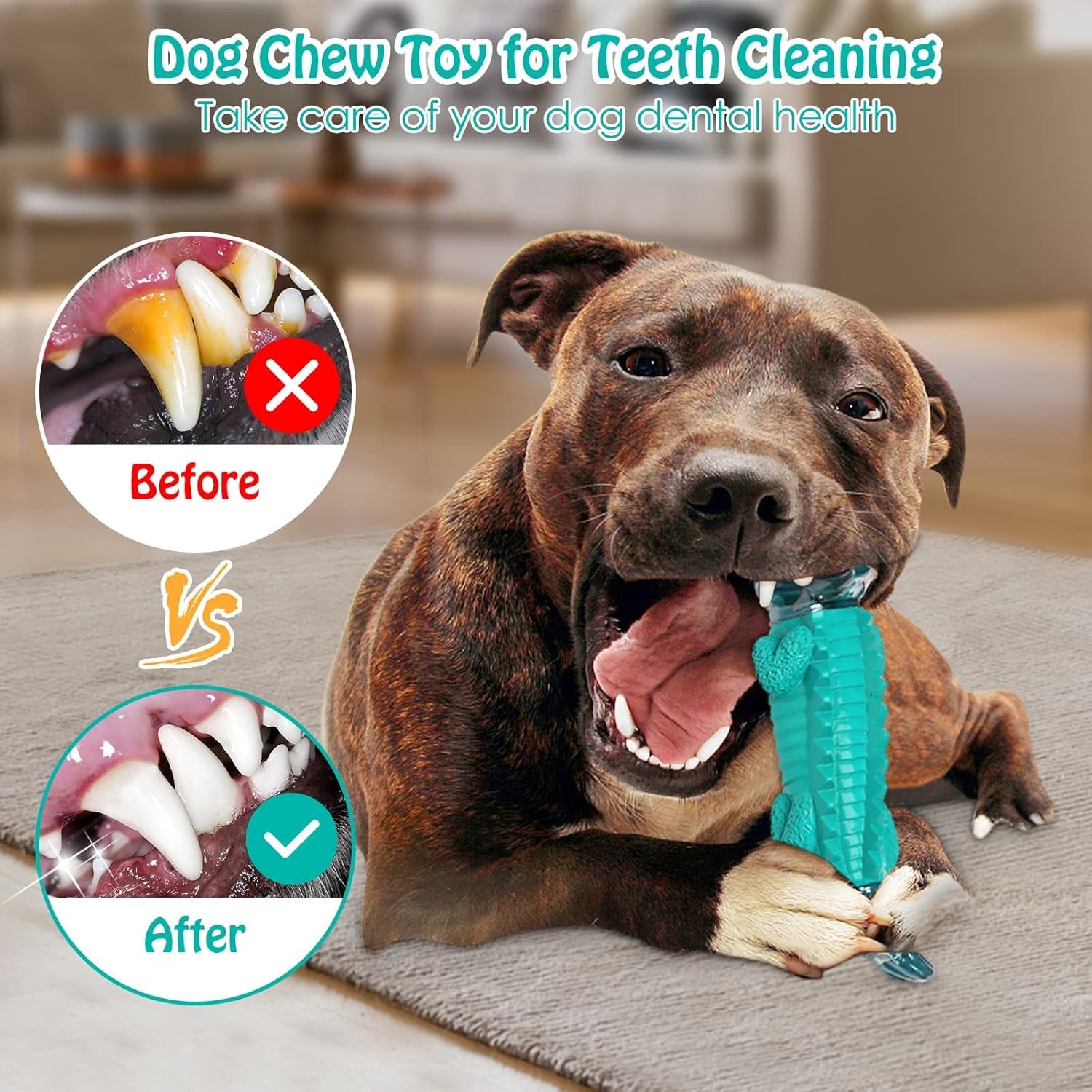Alligator Dog Chew Toy – Tough Nylon & Rubber Teeth Cleaning Toy for Aggressive Chewers & Large Dogs