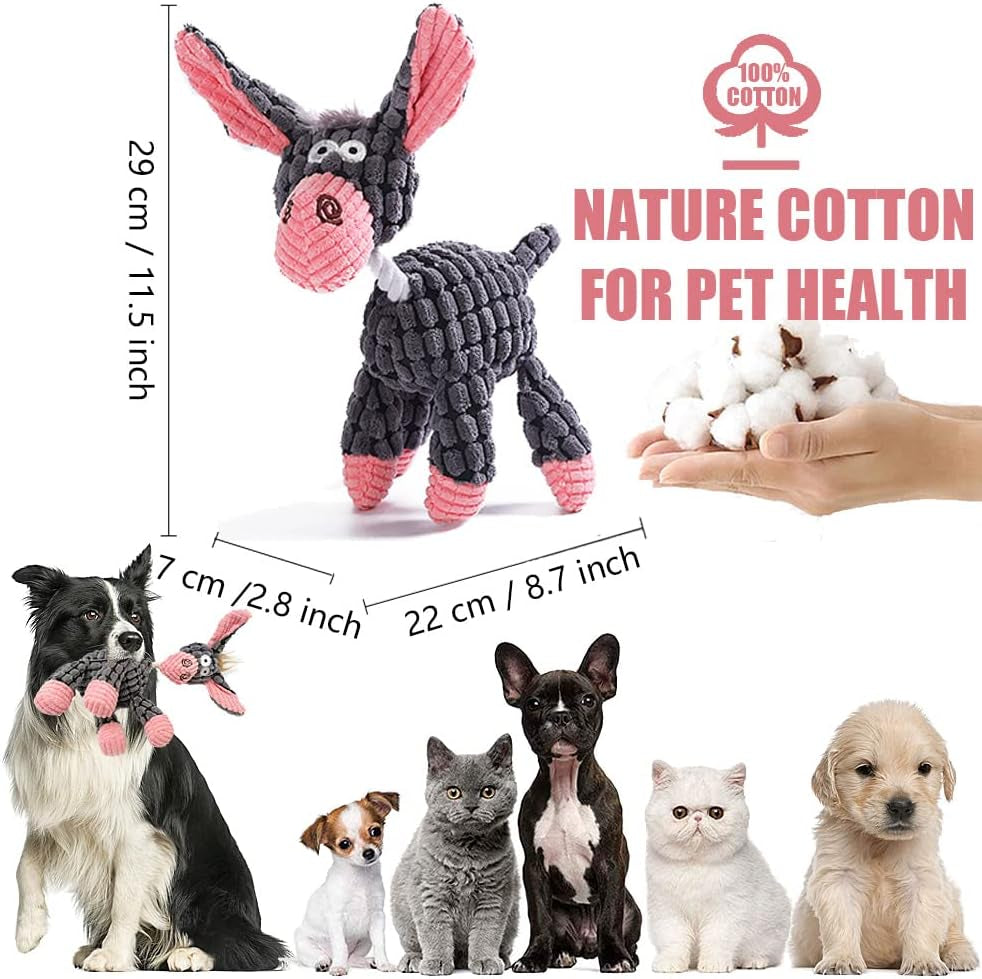 Donkey Plush Squeaky Dog Toy – Soft Chew Toy for Small & Medium Dogs and Puppies