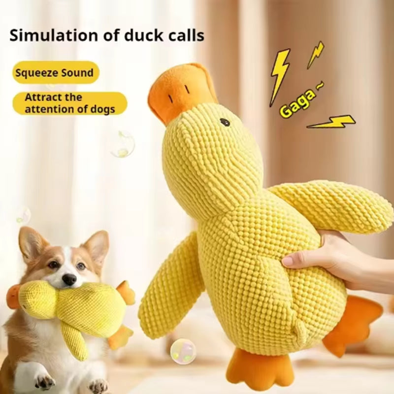 Yellow Duck Family Squeaky Dog Toy Set – Plush Hugging Duck Trio for Puppies & Small Dogs