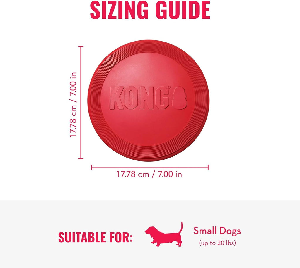 KONG Flyer Natural Rubber Flying Disc – Durable Fetch Toy for Small Dogs