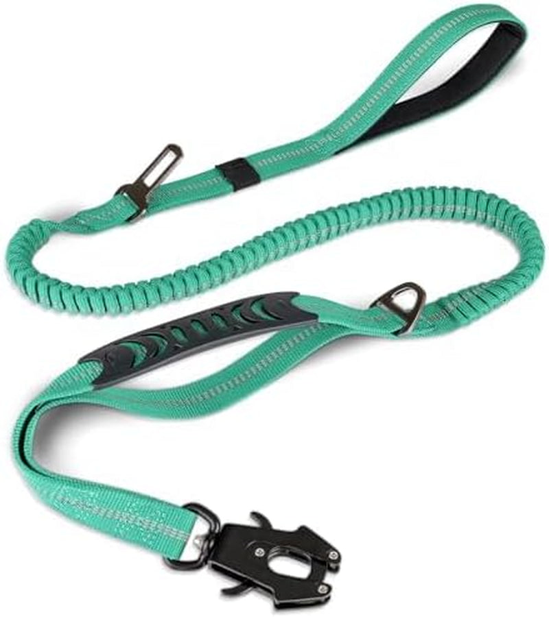 Tactical Dog Lead – Heavy Duty Bungee Shock Absorbing Leash with Double Handle & Car Seatbelt for Medium, Large & XL Dogs