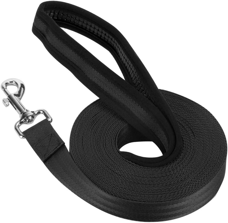  Long Line Training Dog Lead – Nylon Padded Handle Recall Lead for All Breeds
