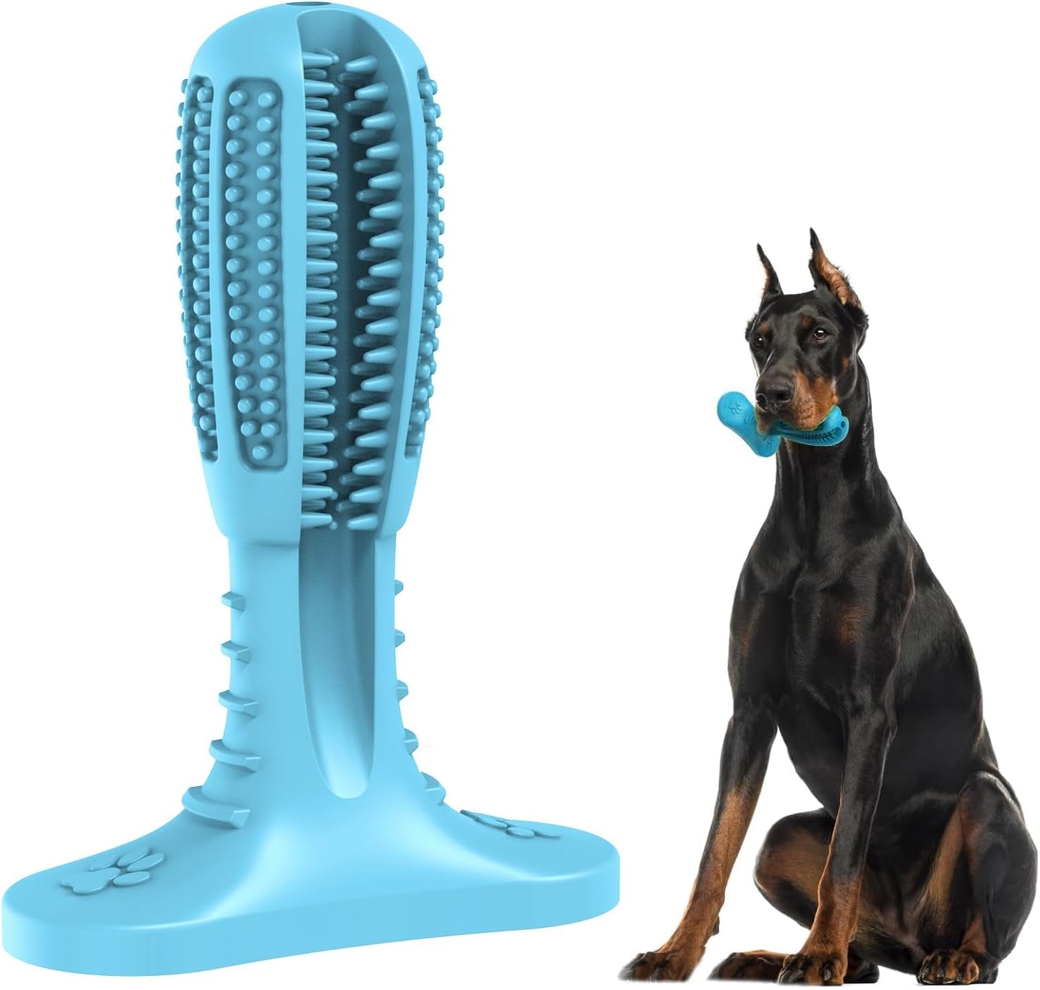 HETOO Natural Rubber Dog Toothbrush Chew Toy – Teeth Cleaning Dental Rod for Puppies & Dogs