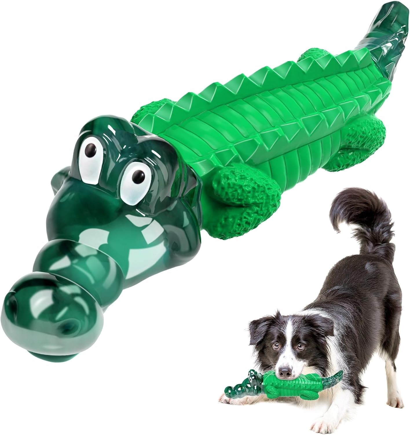 Alligator Dog Chew Toy – Tough Nylon & Rubber Teeth Cleaning Toy for Aggressive Chewers & Large Dogs