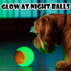 6 Pack Glow-in-the-Dark Squeaky Dog Balls – Indestructible Rubber Chew Toys for Small & Medium Dogs