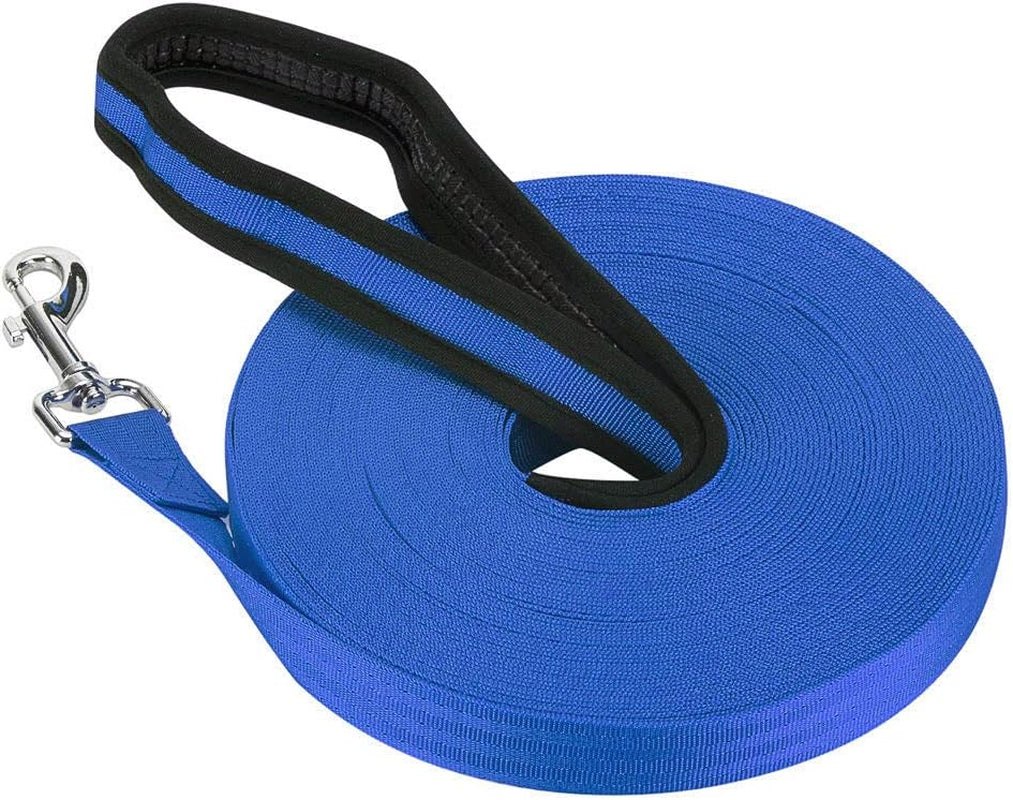 Long Line Training Dog Lead – Nylon Padded Handle Recall Lead for All Breeds