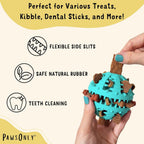 PawsOnly Treat Dispensing Ball – Interactive Rubber Puzzle Feeder for Mental Stimulation & Dog Enrichment (Small, Blue)