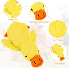 Yellow Anti-Stress Duck Squeaky Dog Toy – Interactive Plush Chew Toy for Dogs