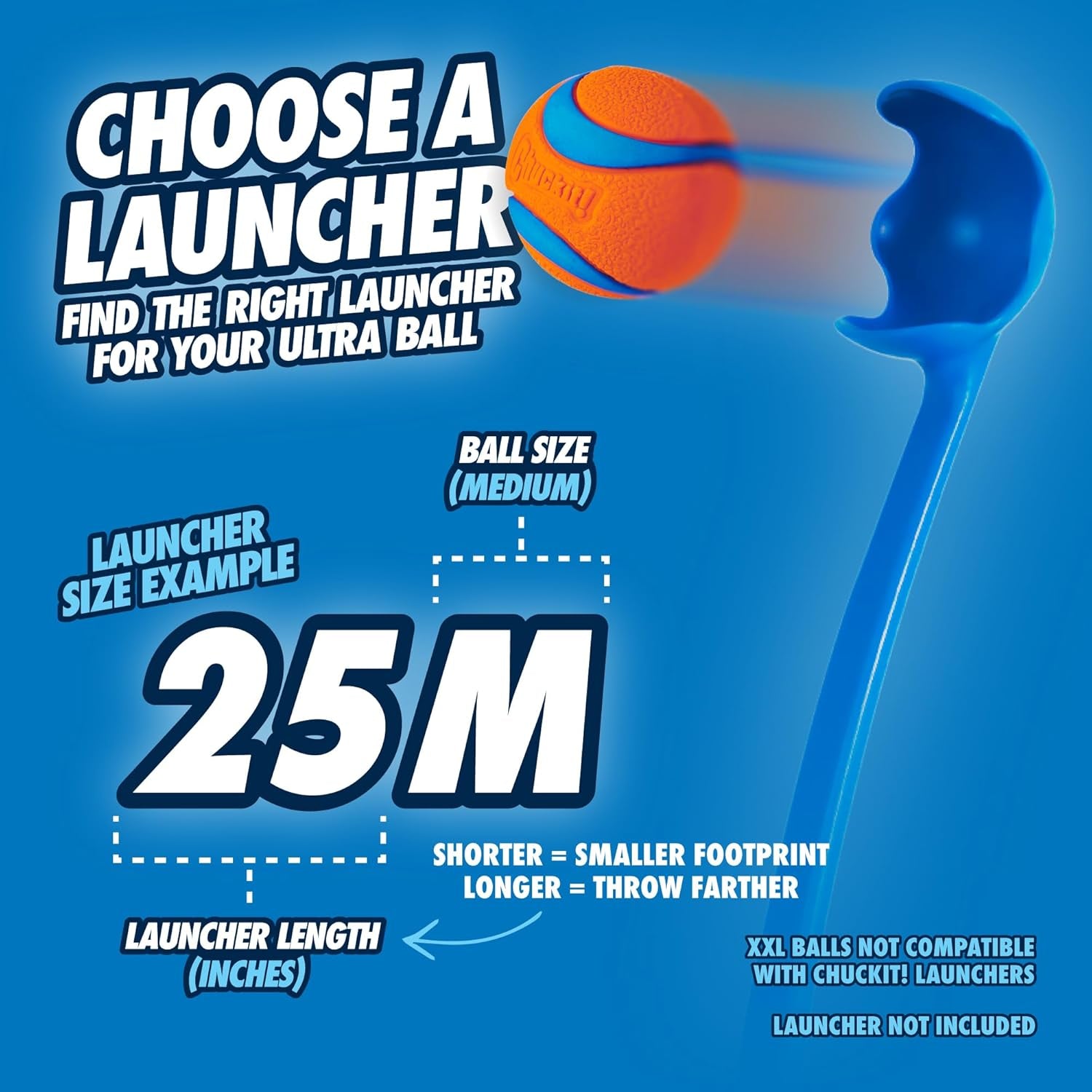 Chuckit Ultra Ball – High Bounce Durable Rubber Fetch Dog Ball, Launcher Compatible 