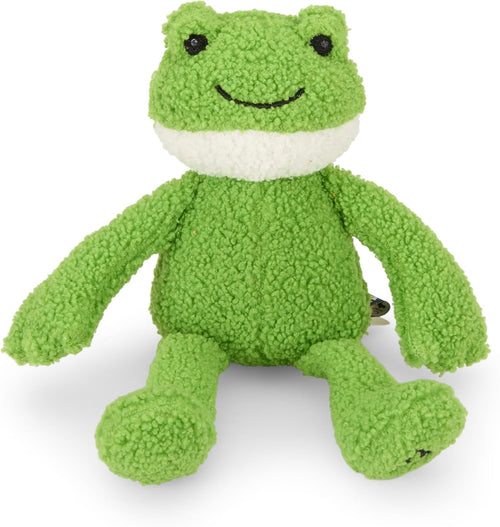 (Little ) Finlay Frog Plush Dog Toy with Built-In Squeaker, Lightweight Puppy Toy (Pack of 1)