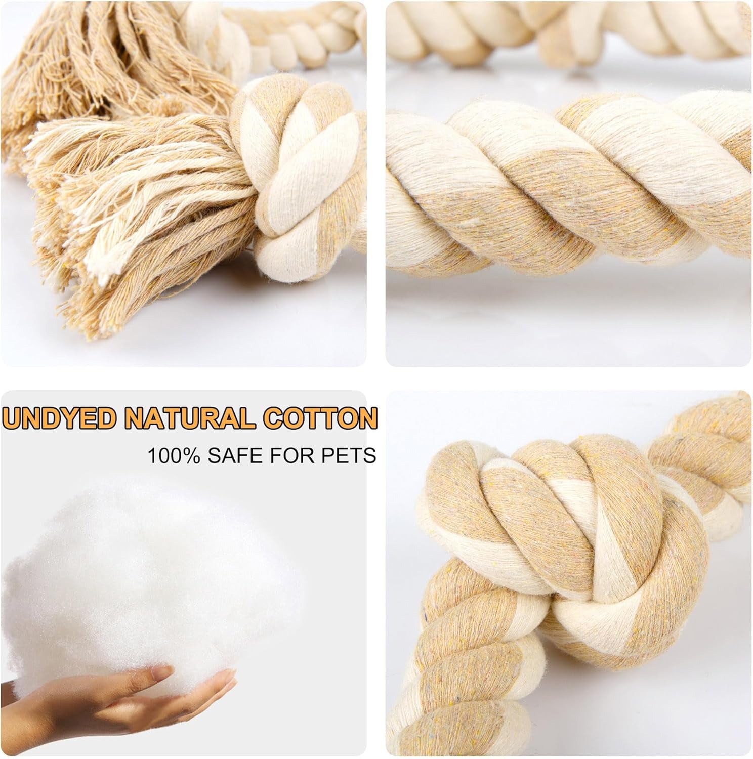 Fida Heavy Duty Cotton Rope Dog Toy – 92cm Indestructible Tug of War Chew Toy for Large Dogs