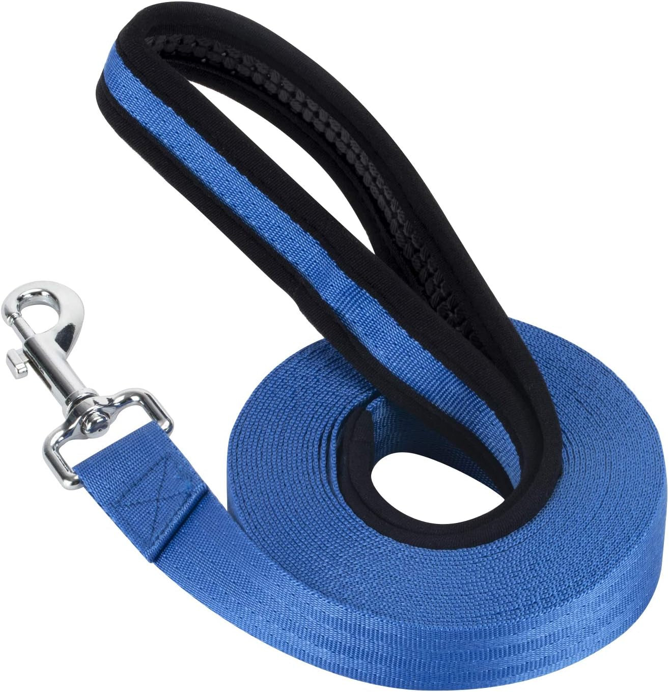  Long Line Training Dog Lead – Nylon Padded Handle Recall Lead for All Breeds