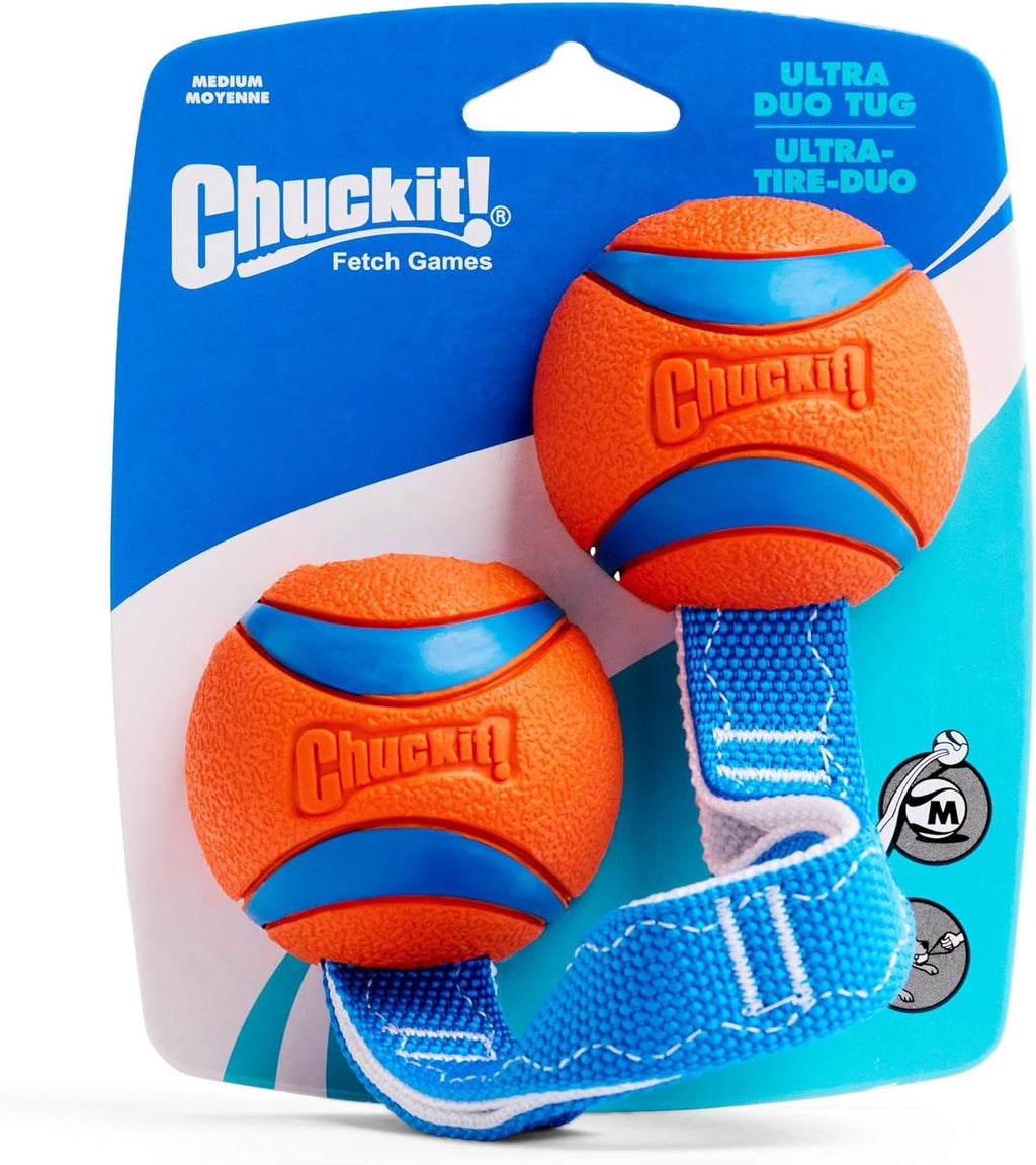 Chuckit Ultra Tug Duo Dog Toy – Two-Ball Tug of War & Fetch Toy for All Dogs