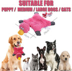 Pink Duck Squeaky Dog Toy – No-Stuffing Plush Rope Toy for Small, Medium & Large Dogs