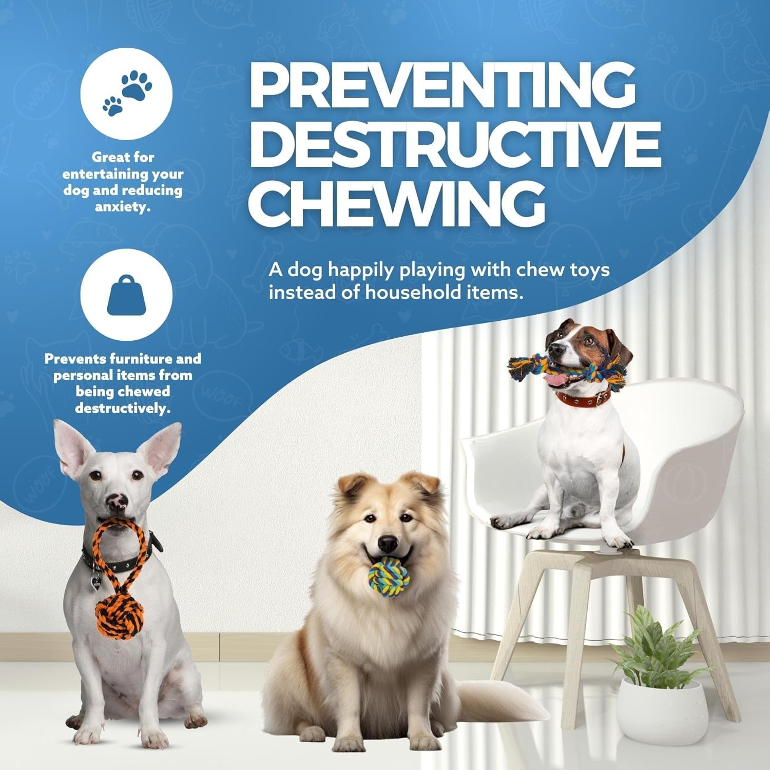 10-Pack Natural Cotton Dog Rope Toys – Indestructible Chew & Tug Toys for All Breeds & Aggressive Chewers