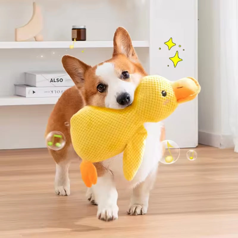 Yellow Duck Family Squeaky Dog Toy Set – Plush Hugging Duck Trio for Puppies & Small Dogs