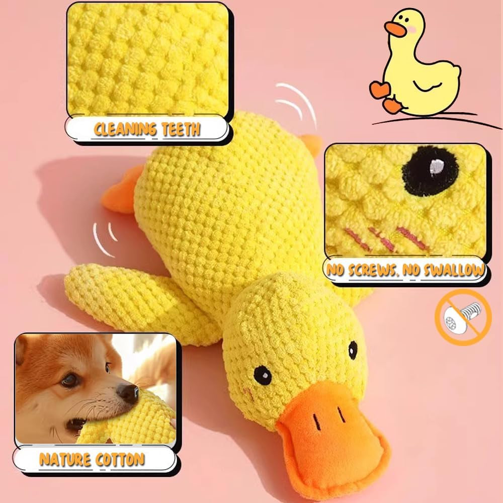 Duck Plush Squeaky Dog Toy – Soft Cotton Chew Toy for Small & Medium Dogs