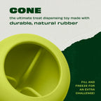 Benebone Bounce Cone Natural Rubber Treat Dispensing Dog Toy – Interactive Slow Feeder & Enrichment Toy