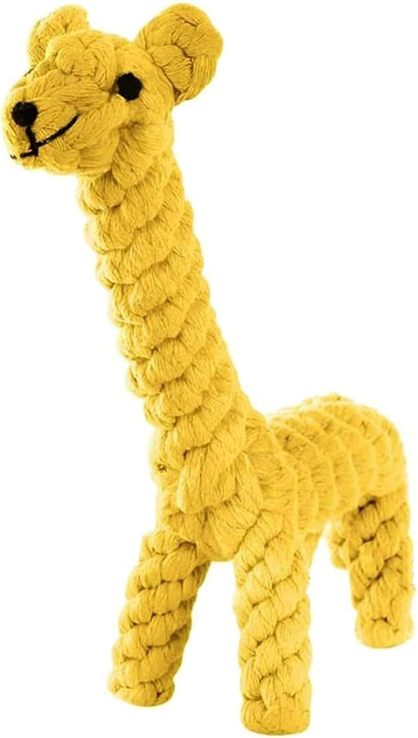 Giraffe Cotton Rope Knot Dog Toy – Natural Soft Chew Toy for Small & Medium Dogs