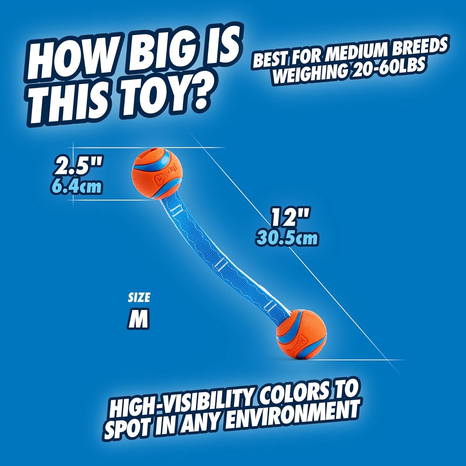 Chuckit Ultra Tug Duo Dog Toy – Two-Ball Tug of War & Fetch Toy for All Dogs