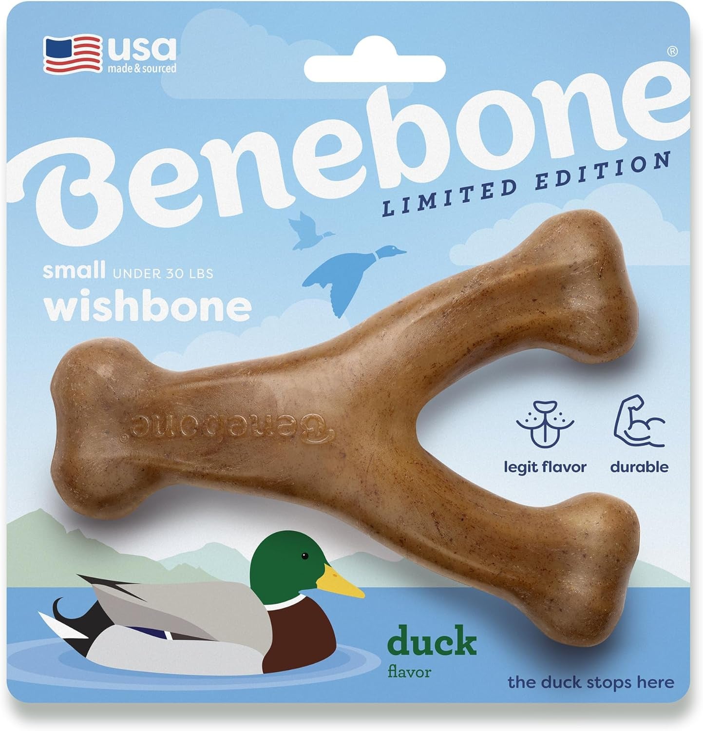 Benebone Wishbone Dog Chew Toy – Long Lasting Bacon Flavour Chew for Medium Dogs