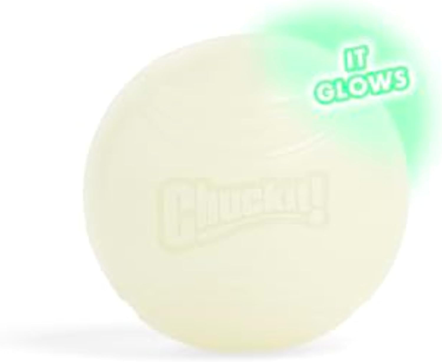 Chuckit Max Glow Dog Ball – Glow-in-the-Dark Rubber Fetch Toy for Dogs