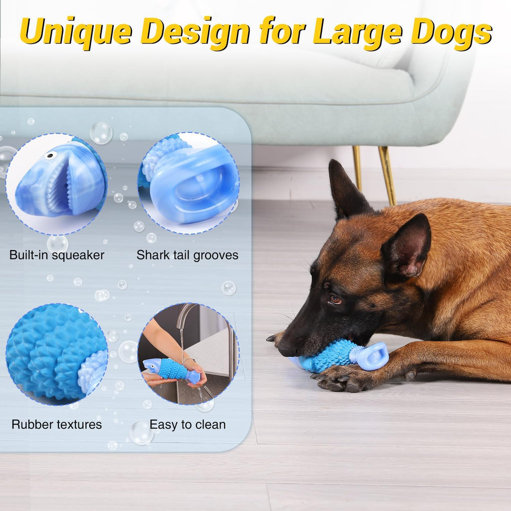 Tough Dog Toys for Aggressive Chewers, Indestructible Dog Chewers for Medium & Large Breeds,Squeaky Durable Chew Toys to Keep Them Busy, Reduce Boredom, Teeth Cleaning, Bacon Flavor