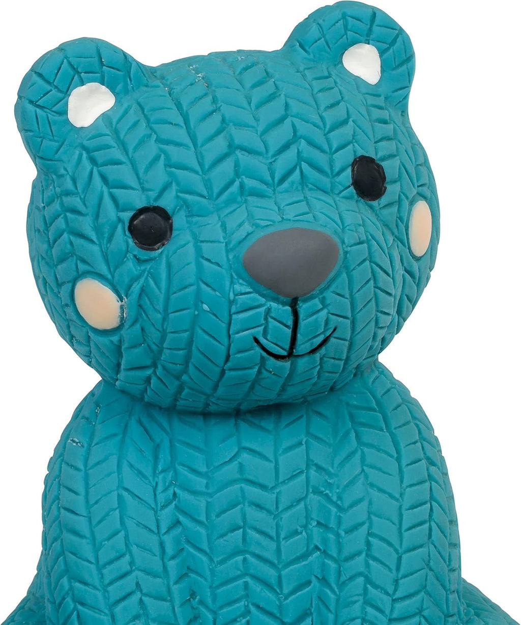 Petface Latex Teddy Bear Squeaky Dog Toy – Soft Blue Chew Toy for Puppies & Small Dogs
