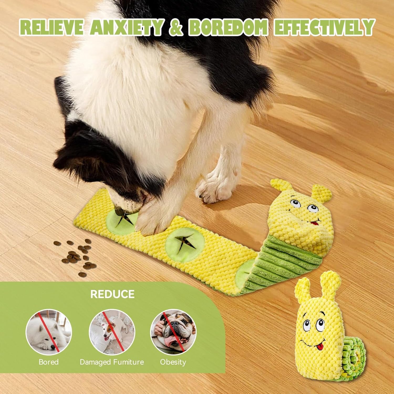 CHAWONER Snuffle Treat Dispensing Squeaky Dog Toy – No-Stuffing Puzzle Toy for Small, Medium & Large Dogs