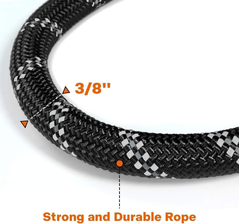 Rope Dog Lead with Padded Handle – 1.2M Reflective Climbing Rope Leash for Small Dogs