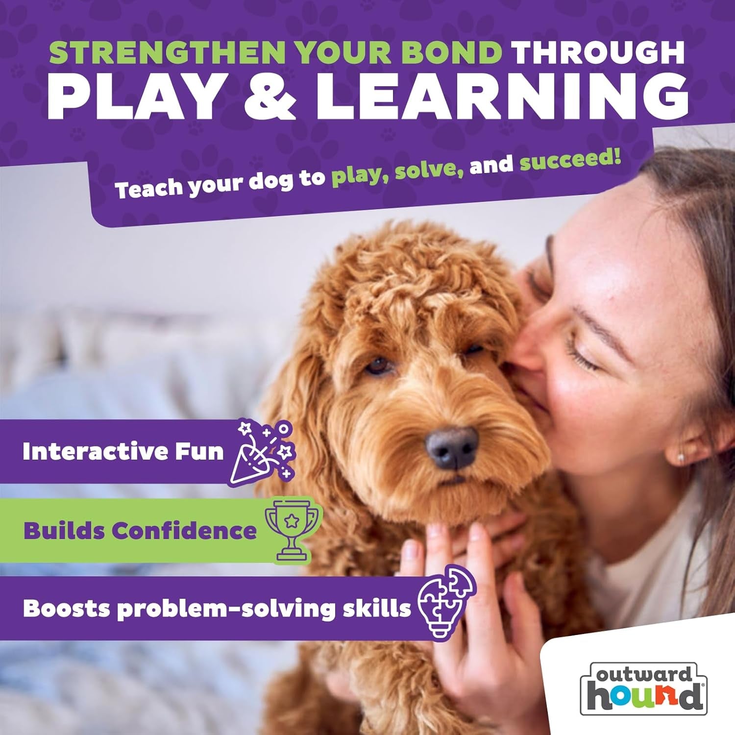 Nina Ottosson Dog Brick Puzzle Toy – Level 2 Interactive Treat Dispenser for Mental Stimulation & Dog Enrichment