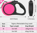 Retractable Dog Lead 5M – No-Tangle Heavy Duty Nylon Extendable Leash for Small & Medium Dogs