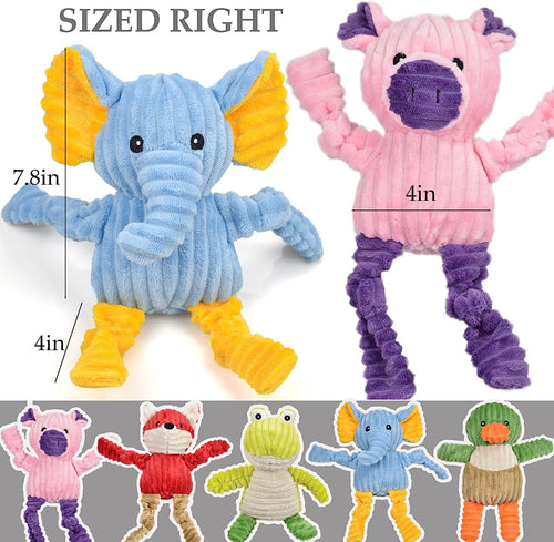5-Pack Squeaky Plush Dog Toys Bundle – Soft Stuffed Chew Toys for Small, Medium & Large Dogs