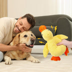 Yellow Duck Plush Squeaky Dog Toy – Calming Anti-Stress Chew Toy for Dogs of All Sizes