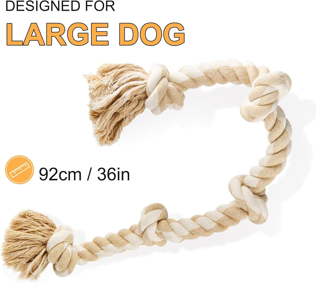 Fida Heavy Duty Cotton Rope Dog Toy – 92cm Indestructible Tug of War Chew Toy for Large Dogs