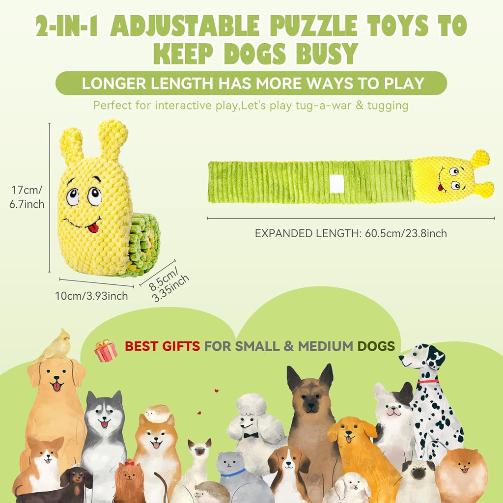 CHAWONER Snuffle Treat Dispensing Squeaky Dog Toy – No-Stuffing Puzzle Toy for Small, Medium & Large Dogs