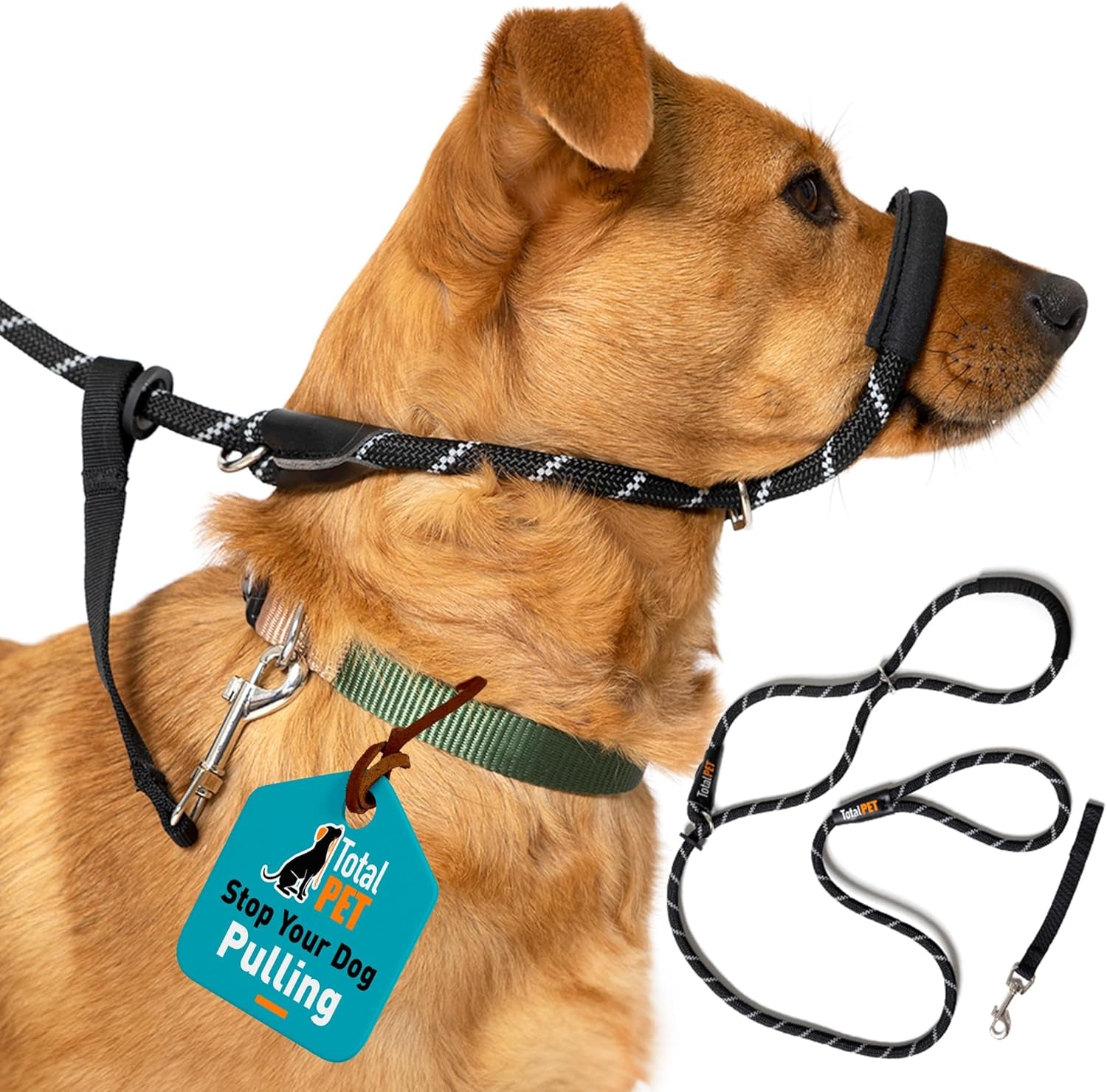 Figure of 8 Anti-Pull Dog Lead – Padded Nose Rope Slip Lead for Medium & Large Dogs