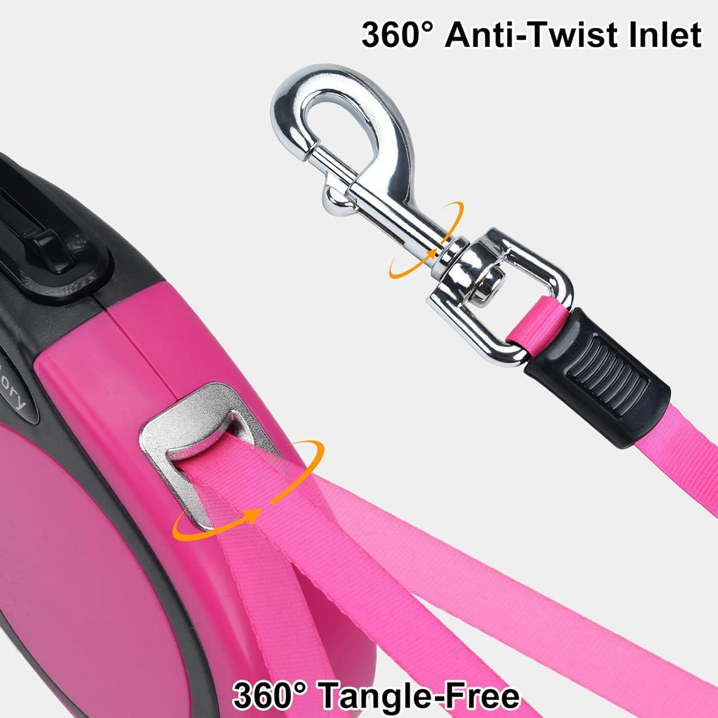 Retractable Dog Lead 5M – No-Tangle Heavy Duty Nylon Extendable Leash for Small & Medium Dogs