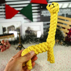 Giraffe Cotton Rope Knot Dog Toy – Natural Soft Chew Toy for Small & Medium Dogs