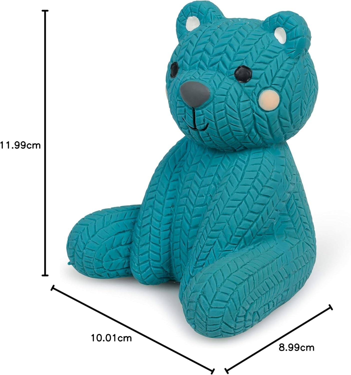 Petface Latex Teddy Bear Squeaky Dog Toy – Soft Blue Chew Toy for Puppies & Small Dogs