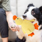 Yellow Duck Plush Squeaky Dog Toy – Calming Anti-Stress Chew Toy for Dogs of All Sizes