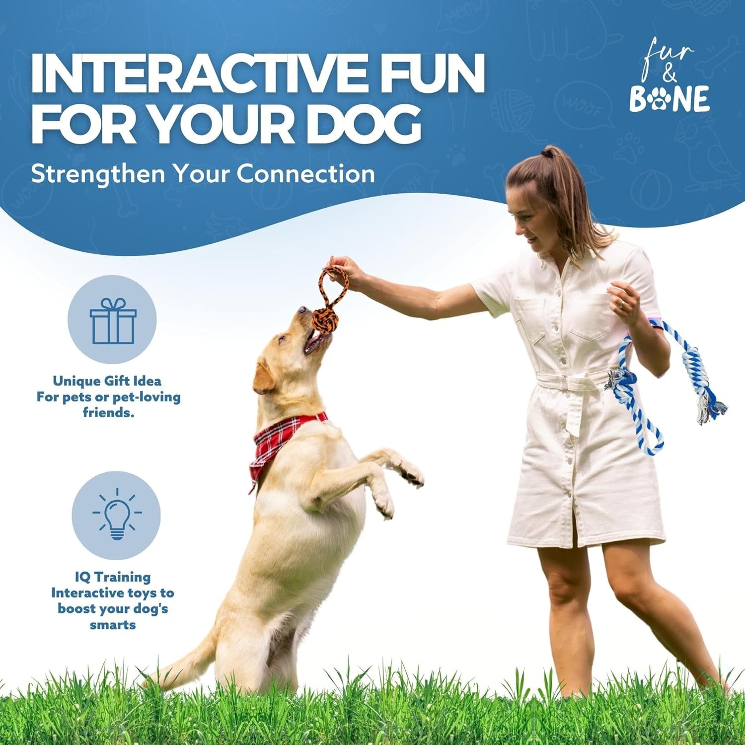 10-Pack Natural Cotton Dog Rope Toys – Indestructible Chew & Tug Toys for All Breeds & Aggressive Chewers