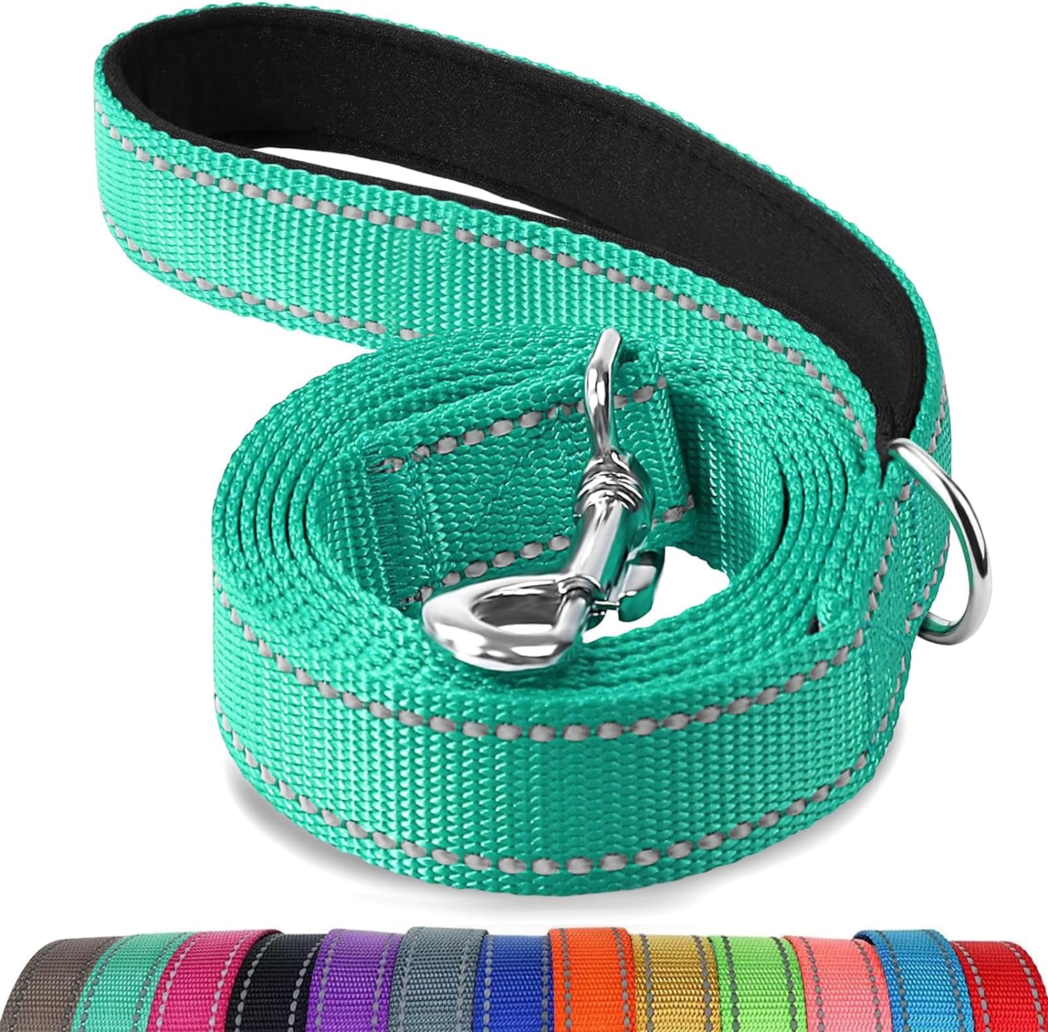 Joytale Padded Handle Dog Lead – Double-Sided Reflective Nylon Walking Leash for Small & Medium Dogs 