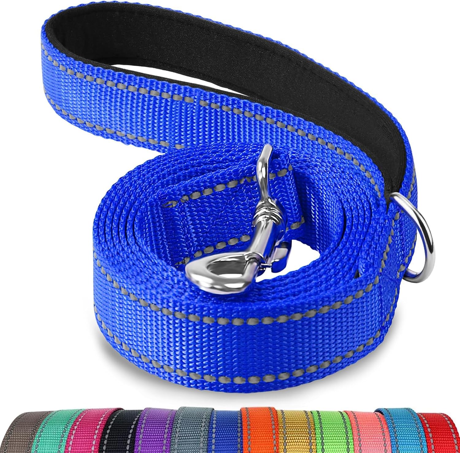 Joytale Padded Handle Dog Lead – Double-Sided Reflective Nylon Walking Leash for Small & Medium Dogs 