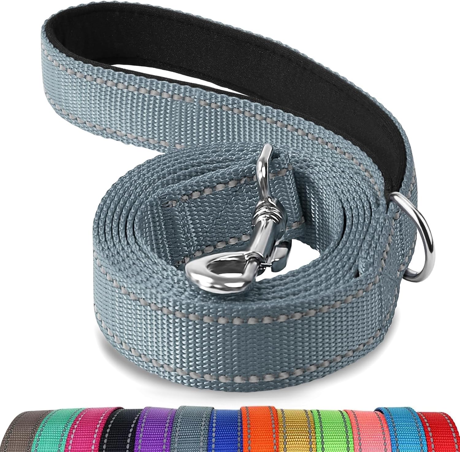 Joytale Padded Handle Dog Lead – Double-Sided Reflective Nylon Walking Leash for Small & Medium Dogs 